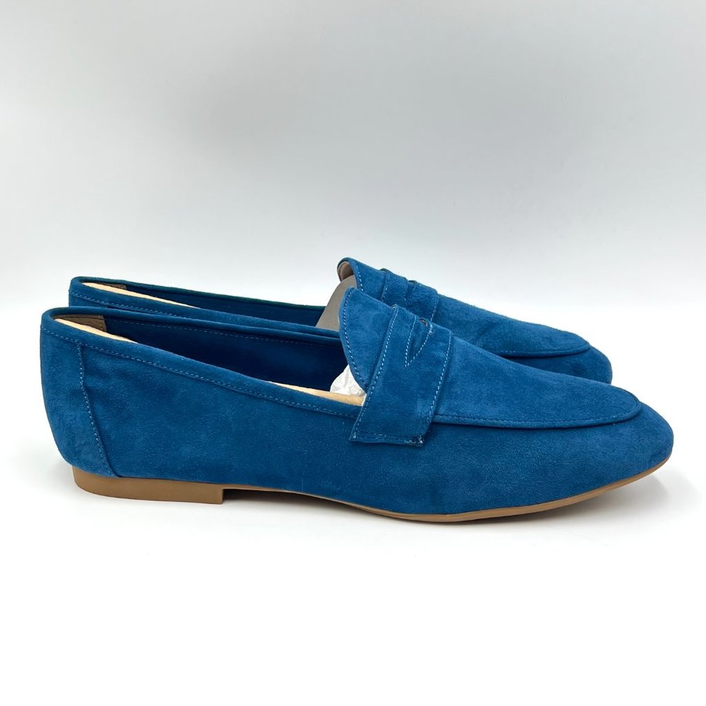 Aerosoles Womens Size 11 Hour Blue Suede Leather Slip On Loafer Flats Shoes
